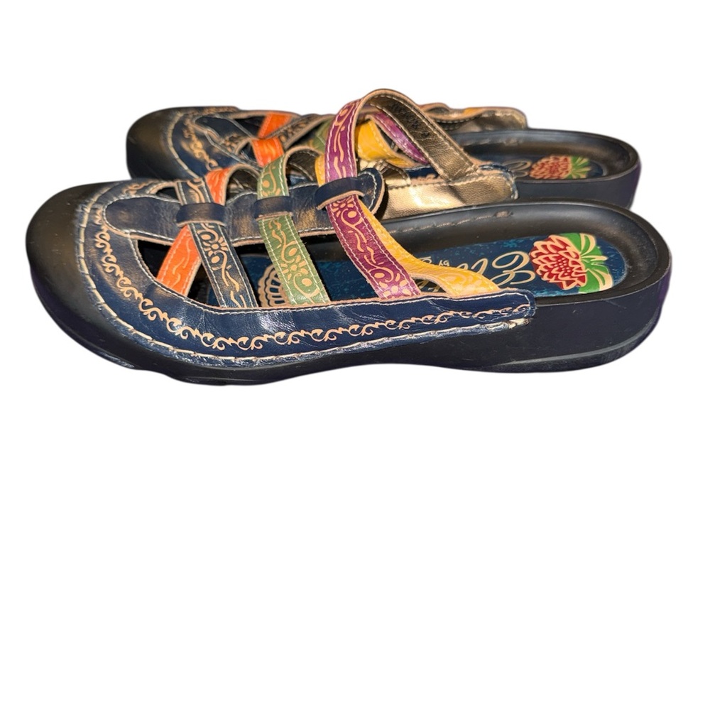 Elite by Corky’s Sandals Rock Multicolor Leather Slip-On Clog EU 39